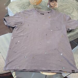 𝅺prana Gray Print Tee Shirt Small